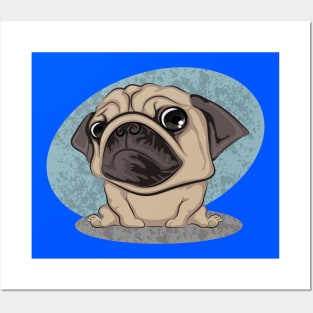 pug dog Posters and Art